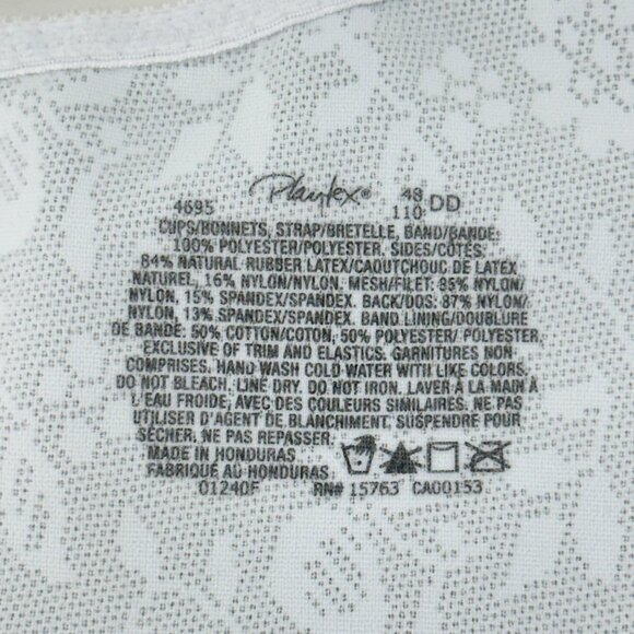 Playtex 18hr Women White Full Coverage Bra Size 48DD Style 4695 Front Closure - Picture 3 of 11